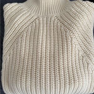 J. Crew Cream Ribbed Turtleneck Sweater